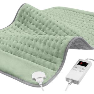 12"x24" Heating Pad for Back Pain Cramps Relief, Full Body Heating Pads Christmas Gift for Women Mom Dad, Heating Pad with 6 Heat Settings 4 Timer Machine Washable (Green)