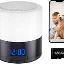 Zyee Syee Security Camera with Bluetooth Speaker, 1080P Wireless Indoor Camera for Home Security/Baby/Pet, Clock Camera with Rotating Lens, Night Light, Motion Detection (Included 128GB SD Card)