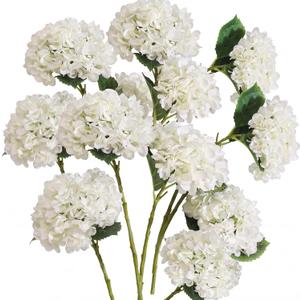 PARTY JOY 12PCS 15.4In Artificial Hydrangea Silk Flowers Bouquet Faux Hydrangea Stems for Wedding Centerpieces Home Decor (White,12pcs)