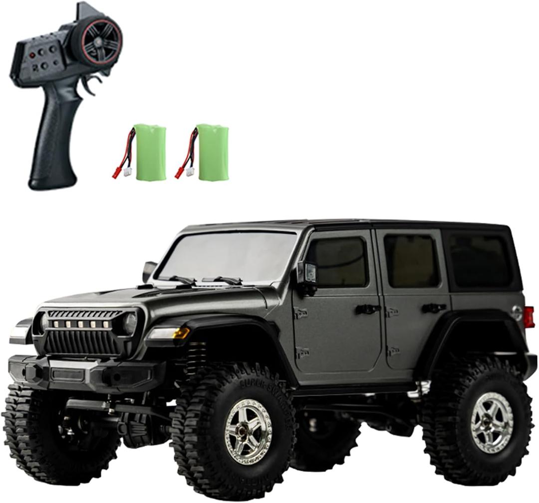 GoolRC RC Crawler 4WD RC Truck, D870 RC Rock Crawler, 1:18 Scale Remote Control Truck, All Terrains Off Road Climbing Car, 2.4GHz Electric Vehicle with LED Light for Adults, Include 2 Batteries (Grey)