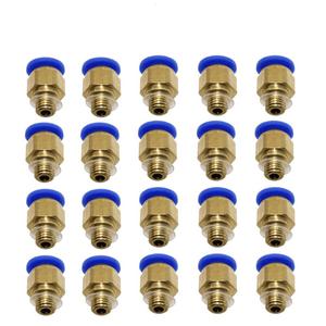 3Dman PC4-M6 Straight Fitting 4mm Thread M6 Connector for 3D Printers -20 pcs