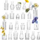 UMEIED 24 Pack Glass Bud Vases in Bulk for Centerpieces, Clear Vintage Decorative Small Vases for Flowers, Wedding Rustic Home Table Decor (Clear)