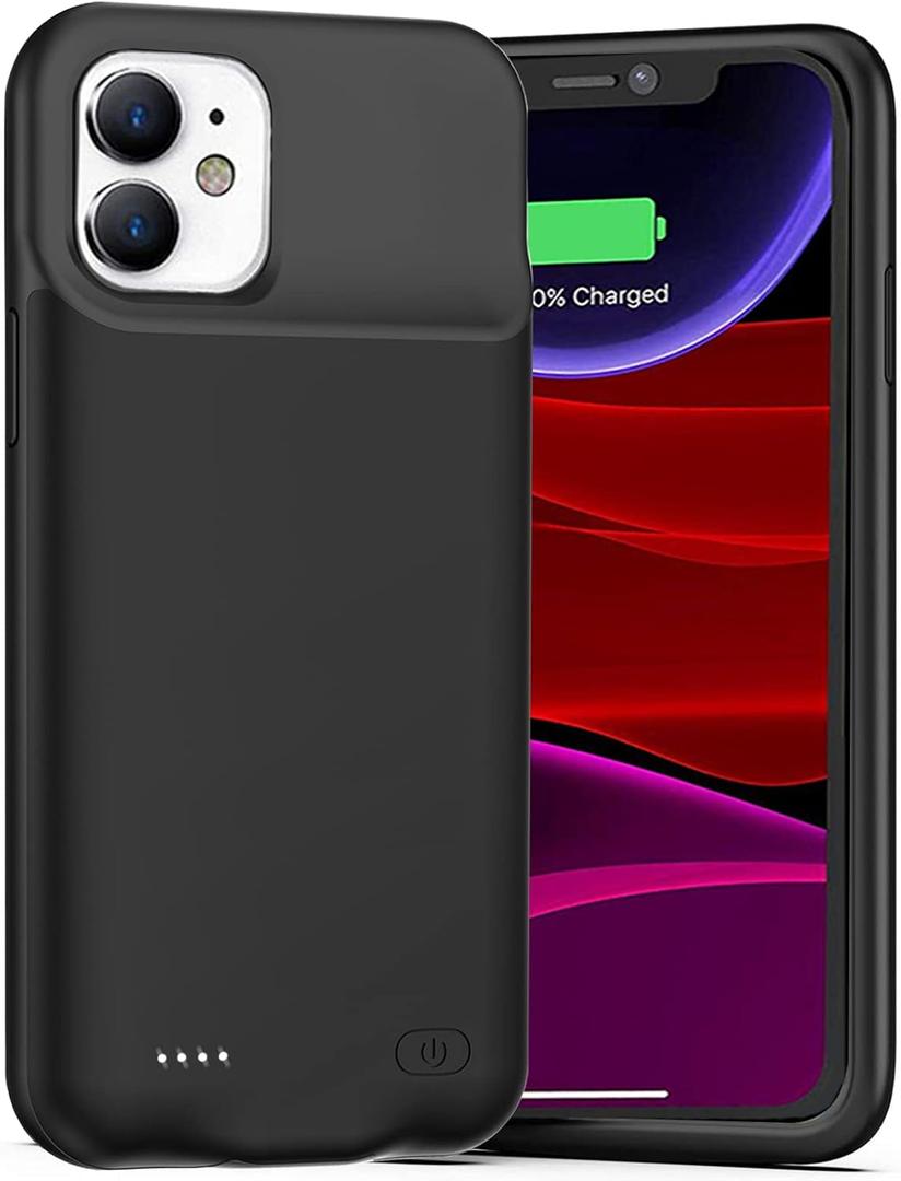 Battery Case for iPhone 11, Upgraded 7000mAh Rechargeable Portable Charging Case Compatible for iPhone 11 (6.1 inch) with Carplay Extended Battery Pack Charger Case (Black)
