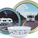 Melamine Plates and Bowls Sets,12pcs Melamine Dinnerware Sets, Unbreakable Dinnerware Set,RV Camping Dishes Set,Lightweight, Dishwasher SafeWhite car
