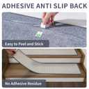 YDKGL 15PCS Stair Treads Non-Slip Washable Peel and Stick Stair Treads for Wooden Steps Indoor Reusable Stair Carpet Treads Adhesive Stair-Runner Rugs for Kids and Dogs Elder8"x30"Gray)