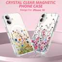 OOK Magnetic Case for iPhone 16 Case Cute Flower Design with 2 PCS Screen Protector [Compatible with MagSafe] for Girls Women Floral Clear Slim Shockproof Phone Cover-Colorful Flowers