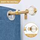 Ceramic Curtain Rods for Windows 18 to 55 Inch,1 Inch Adjustable Telescoping Drapery Rod Heavy Duty Window Treatment Single Curtain Rod Set for Bedroom,Gold Beige