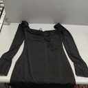 Zebaexf Women's Mesh Dress Long Puff Sleeve Mini Bodycon Sweet Neck Party Mini Dresses for Women, L