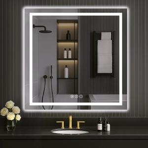 LOAAO 40"X40" LED Mirror for Bathroom, Lighted Bathroom Mirror with Lights, Anti-Fog, Dimmable, Memory Function, Easy to Install, Clear Reflection LOAAO 40"X40" LED Mirror for Bathroom, Lighted Bathroom Mirror with Lights, Anti-Fog, Dimmable, Memory Function, Easy to Install, Clear Reflection