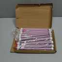 Macarrie 24 Packs Flameless Taper Candles Battery Operated Fake 11 Inch Long Candlelight LED Flameless Candlesticks Flickering Tapered for Spring Summer Wedding(Light Purple)