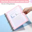 15 Counts Dividers with One Full Pocket, 5-Tab Binder Dividers for 3 Ring Binder, Recipe Binder Dividers for US Letter Size 8.5 x 11', Index Dividers for Back to School, Pastel Color (3)