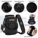 NATURE PIONEOR Water Bottle Holder with Adjustable Strap - 25/32/40oz Insulated Water Bottle Carrier Sling Sleeve with Paracord Handle & 2 Storage Pockets, Hiking, Camping, Gym (Black)