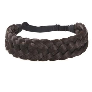 TOECWEGR 5 Strands Synthetic Hair Braided Headband Hairpiece Classic Chunky Wide Plaited Braids ElasticMulti Color Headband Ladies Beauty Hair Accessories (6A4)