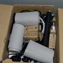 Dimmable Floor Lamp, 3 Lights Arc Floor Lamps for Living Room, Modern Tall Standing Tree Lamp with Gray Linen Shade & Heavy Base, Large Floor Lamp for Bedroom Office, 3x1000 LM LED Bulbs Included