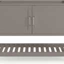 Alaterre Furniture Bennet Bathroom Vanity Base with Two-Door Shaker Cabinet and Slatted Open Shelf - 48 Inch Freestanding Cabinet Without Sink (Gray) (Grey)