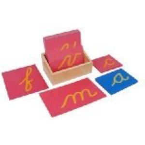 Montessori Lower Case Cursive Sandpaper Letters w/Box