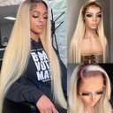 Ombre Blonde Lace Front Human Hair Wig 150% Density 1B613 for Women 13x4 HD Undetectable Melted Lace Frontal Wigs 20Inch Ombre Blonde with Dark Roots Straight Pre Plucked Bleached Knots Wigs (20 Inch, #13x4 1B613 Ombre Blonde)