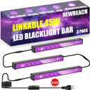 45W*3 Linkable Black Light Bar LED Blacklight with 6.6ft Cord, Glow in The Dark Each Light Up 28x28ft for Neon Party, Body Paint, Fluorescent Poster, Birthday, Halloween, Bedroom