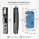 Smart Door Lock with Camera & 3D Face Recognition, Keyless Entry Door Lock with Fingerprint, Password, IC Card, Key, Usmart App Control, Video Doorbell Lock, Mortise Lock for Front Door, Home Security