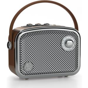 Portable Bluetooth Speaker Wireless Powerful Deep Bass Loud Stereo Sound Vintage Decor Cute Fashion Style Speakers with Subwoofer DSP Support TWS/USB/AUX for Home Desk Accessories Party Outdoor (Brown)