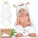KeaBabies Hooded Baby Towel for Newborn - Viscose Derived from Bamboo Large Baby Bath Towels with Hood for Boys, Girls, Toddler, Extra Absorbent & Soft Newborn Bath Essentials (Dog, Regular)