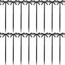 60 Pcs Black Cocktail Picks Black Bow Decor Fruit Fork Bow Drink Stirrers for Appetizers Decorative Halloween Holiday Party Food Drink Garnish Fruit Sticks