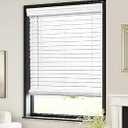 LazBlinds 2-inch Cordless Faux Wood Blinds with Royal Valance, Room Darkening Horizontal Window Blinds, Inside Mount Blinds for Windows - Fit for Window 31'' W x 48'' H - White