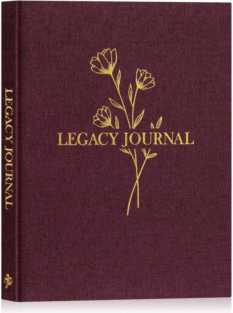 Lanpn Grandparents Legacy Journal Book with Prompts, Tell Me Your Life Story Memory Book to Fill Out, Mom Story Family Memory Book Keepsake Generational Journal, Grandpa Grandma Parents Gift, Purple