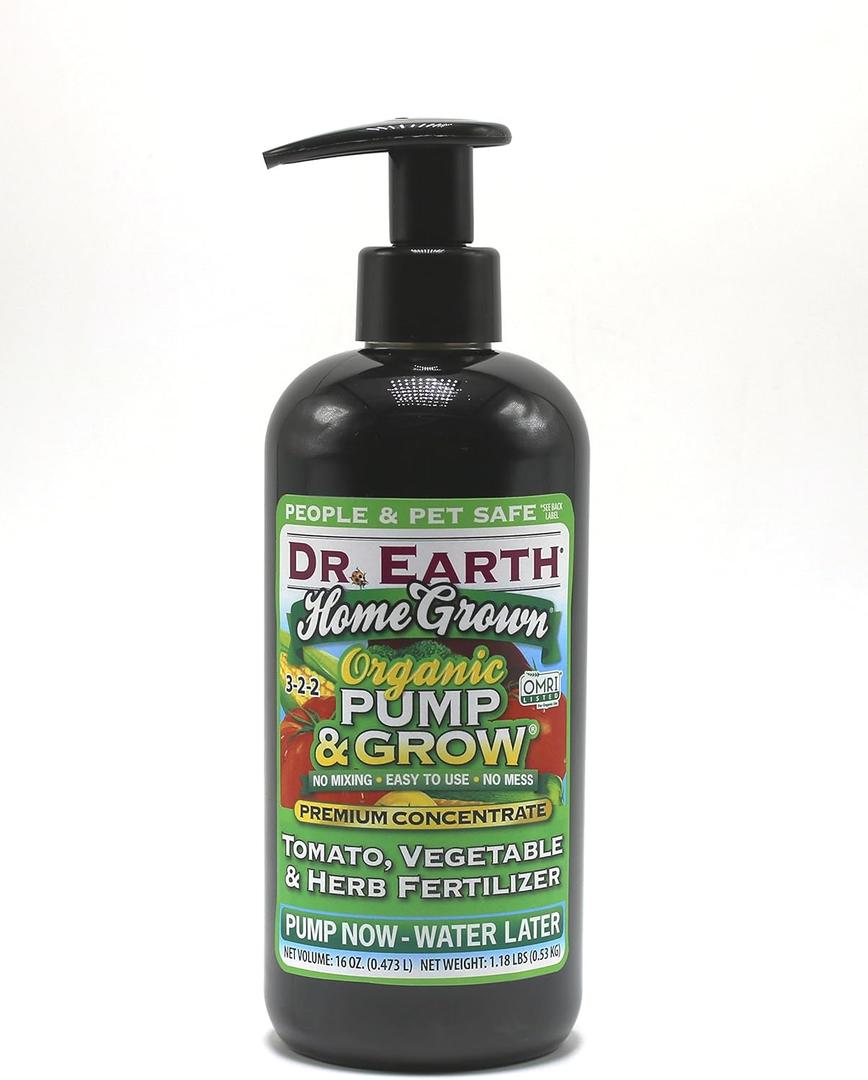 Dr. Earth Organic & Natural Pump & Grow Home Grown Tomato & Vegetable Fertilizer 16 oz, Green