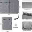 Silicone Dish Drying Mat for Kitchen Counter, Collapsible Dish Drainer Mat, Dish Drying Rack, Non-Slip, Easy to Clean (18.7x13.2 Inch) (Gray)