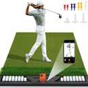 Fanshaw Premium Dual-Turf Golf Mat with Ball Tray & Phone Slot (5x4/6x4ft), 6x 4 ft - 1.57"