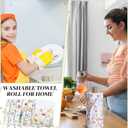 36 Pack Reusable Cleaning Cloths Washable Cotton Kitchen Dish Towels for Home Party Supplies Bulk, 9.84x11.81in (Wildflowers)