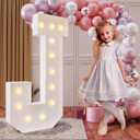 imprsv 4FT Marquee Light Up Letters for Birthday Party Decorations Large Marquee Letters for Wedding Event Bridal Shower Engagement Anniversarty Party Decor, Letter J