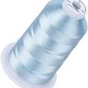 Simthread 5500Yds Embroidery Thread, 5000M High-Yardage 40WT 100% Polyester Thread – 170+ Vivid Colors, High-Speed Rated – Compatible with Brother, Singer, Janome & More - Powder Blue S059