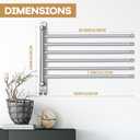 Teenyyou 20.4 Inches Swivel Towel Rack 304 Stainless Steel 6 Arms Bathroom Towel Rack Hanger Pool Holder Wall Mounted Swivel Bar Space Saving with Hook(Sliver)