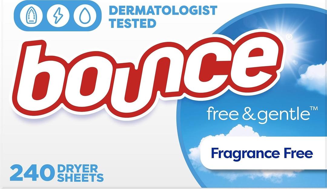 Bounce Free & Gentle Dryer Sheets, Unscented, 240 Count