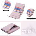 Travelambo RFID Blocking Wallet Women Small Womens Wallet Credit Card Holder Mini Compact Trifold Wallets for Women with Coin Pocket Zipper (Napa Purple)