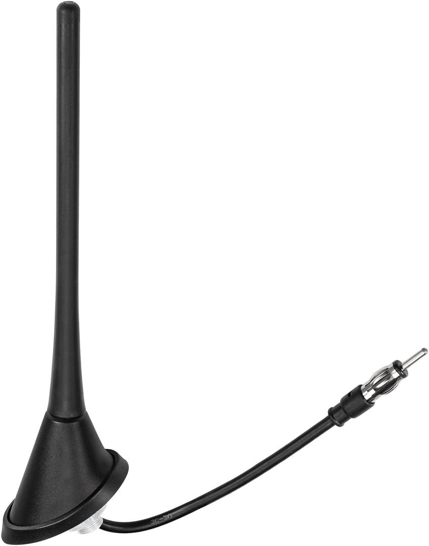 Eightwood Car Stereo AM FM Radio Antenna, Universal Roof Mount Antenna Replacement with Mount Base DIN Plug Connector for Vehicle Car Truck Stereo Receiver Head Unit FM HD Radio (antenna with 0.5ft cable)