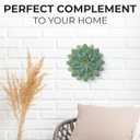 Everydecor Succulent Metal Flowers Wall Decor – Green, Hand Painted, 3D Flower Art Decoration for Living Room, Bedroom, Kitchen, Bathroom - Floral Decor for Indoor & Outdoor Use