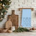 Coquette Blue Bow Beach Kitchen Towels, Coastal Nautical Dish Tea Towels for Kitchen Decor, Blue Preppy Seashell Starfish Beach Decorative Hand Towels for Bathroom, 16x24 Inch