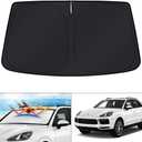 KUST Custom Fit Windshield Sun Shade for 2019-2025 Porsche Cayenne Accessories Sunshade Foldable Window Sun Visor Protector Blocks UV Rays Keep Your Car Cooler
