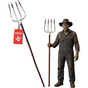 Morph Halloween Fake Bloody Pitchfork Costume Accessories Plastic Decoration Weapons Prop Scary Pronged Fork with Fake Blood and Realistic Strong Heavy-Duty Plastic, 60 Inches Tall