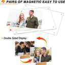 2 Pack 5x7 Acrylic Picture Frame with LED Light Wooden Base, Clear Magnetic Photo Frames, Gifts for Couple, Mom, Dad, Sister, Frineds