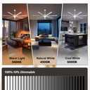 Ohniyou 72'' Industrial Ceiling Fan with Light for Patio, Garage, Silver