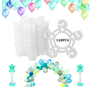 Balloon Clips(120 pcs), Tinabless Balloon Connectors for Decor Balloons Arch, Balloons Column Stand and Flowers - Birthday, Wedding, Baby Shower Party Decorations