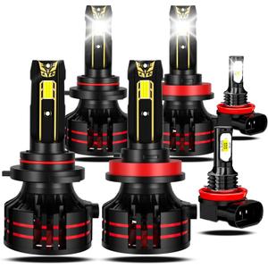 Fit for Toyota Camry 2007-2018 Driving Light Bulbs Combo, 6500K White 800% Enhanced Visibility With 12000RPM Turbo Fan, Direct Installation, 6-Pack Lighting Bundle