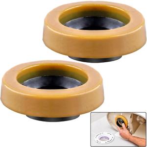 Toilet Wax Ring 2 Pack, Thick Toilet Bowl Wax Seal with Polyethylene Flange, Toilet Gasket Ring Fits 3-Inch or 4-Inch Waste Lines
