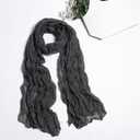 Lightweight Voile Scarf for Women, Crinkled Textured Elegant Scarf, Soft Sheer Wrap for Daily Wear, Beach and Office
