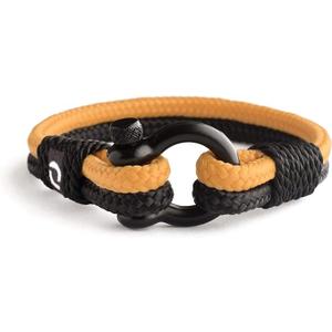 Mens Rope Bracelet - Stainless Steel Silver Shackle, Extremely Durable and Scratch Resistant Waterproof Paracord, Handmade, Nautical Wristband for Men 12-8.5