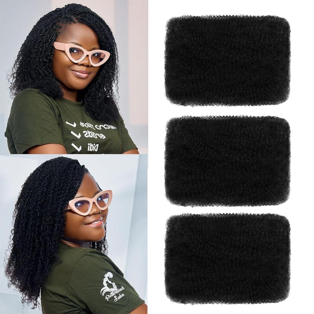 Afro Kinky Curly Human Hair Bulk 10 Inch 120g Nature Black Afro Kinkys Bulk Human Hair for Braiding Twist Braids, Dreadlock Extensions, Micro Loc or Repair Locs